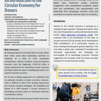 Circular Economy Synthesis Note cover graphic February 2021 Circular Economy Synthesis Note cover graphic February 2021