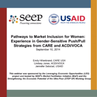 Pathways to market inclusion for women