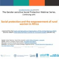 Social protection and the empowerment of rural women in Africa